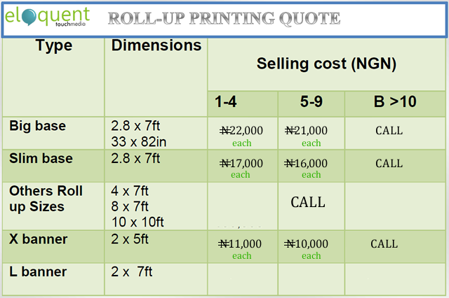 cost of roll up banner in nigeria